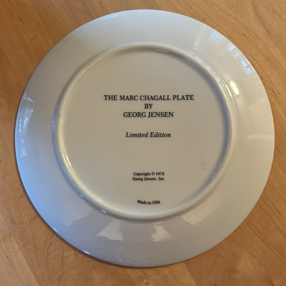 Marc Chagall for Georg Jensen Collectors Plate The Lovers - Picture 2 of 2